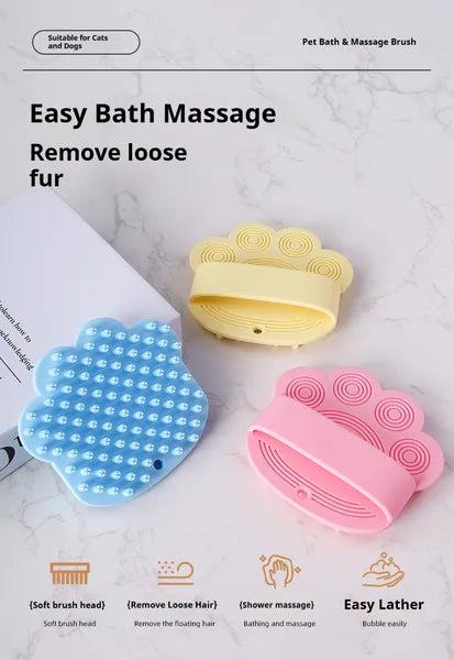 Rubber Pet Bath Massage Brush