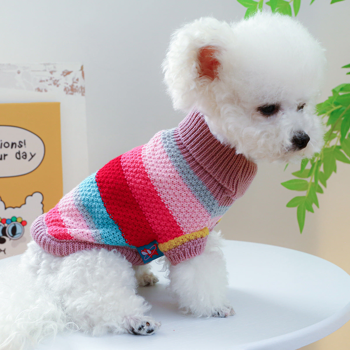 Acrylic Striped Pet Sweater