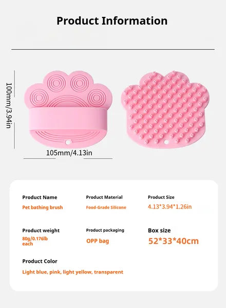 Rubber Pet Bath Massage Brush
